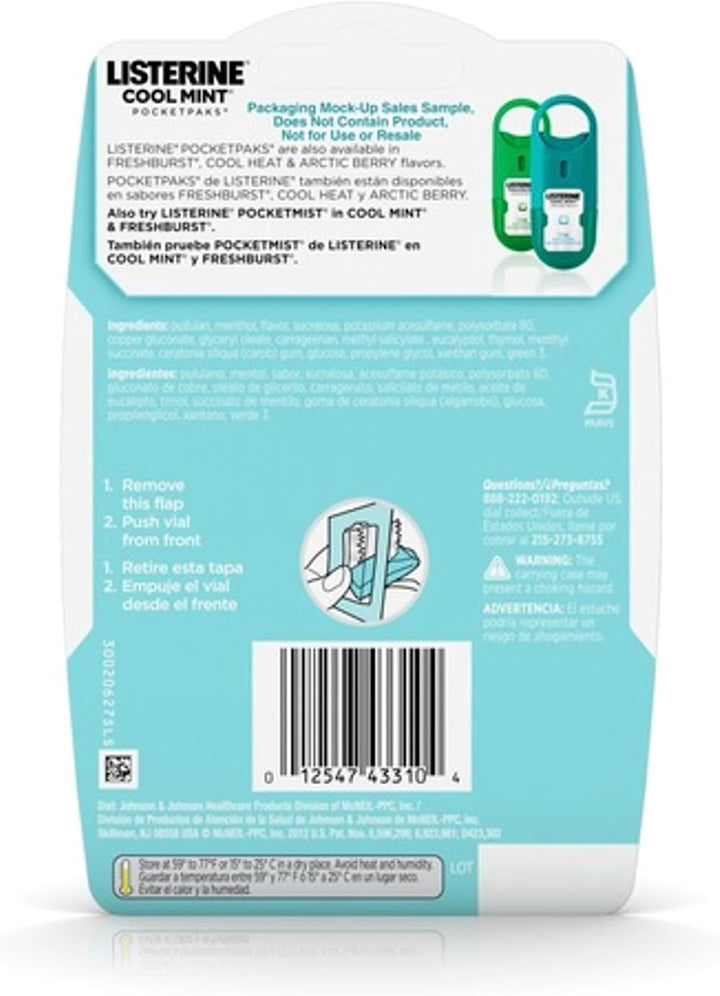 Cool Mint Pocketpaks Portable Breath Strips for Bad Breath, Fresh Breath Strips Dissolve Instantly to Kill 99% of Bad Breath Germs* On-The-Go, Cool Mint, 24-Strip Pack, 12 Pack