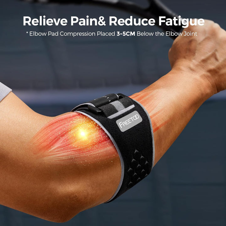 Tennis Elbow Support Strap for Men Women, Comfy Golfers Elbow Support with Removable Compression Pad for Tendonitis Relief, Adjustable Tennis Elbow Brace for Sports & Daily Work, Black