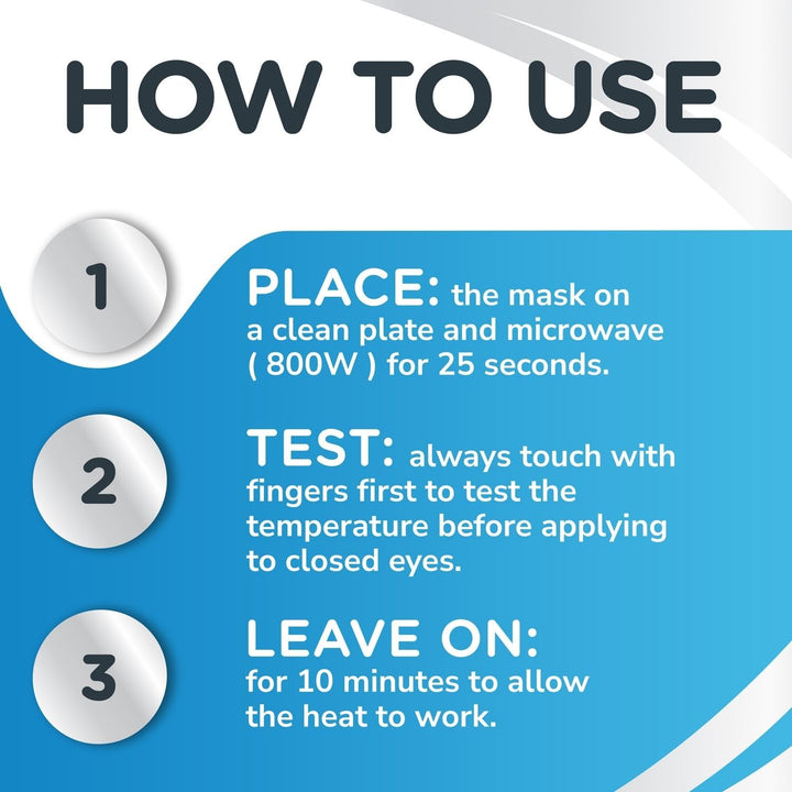 Moist Heat Eye Mask - Reusable with Hydrobead Technology for Soothing Relief from Blepharitis, MGD and Dry Eyes