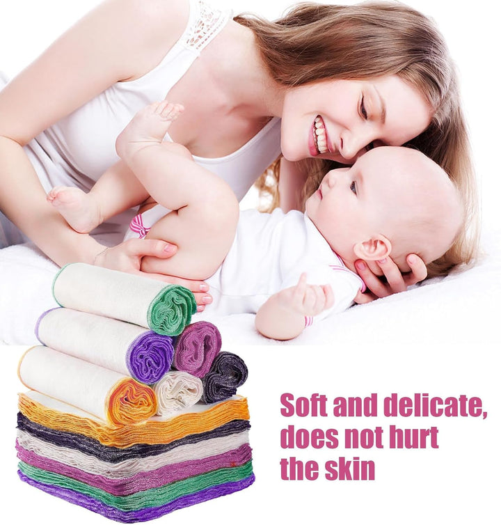 100 Pack Flannel Cloth Baby Wipes, Reusable Natural Baby Wipes Bulk with Dispenser, Washable Soft Tissues Washcloth for Body Face Hand Wash - 20 X 20 Cm