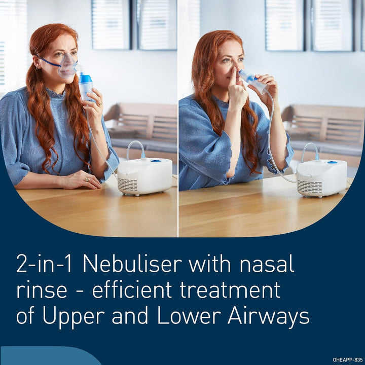 C102 Total 2-In-1 Nebuliser with Nasal Shower - Comprehensive Respiratory Treatment Device for Both Adults and Children, Effective for Managing Respiratory Conditions