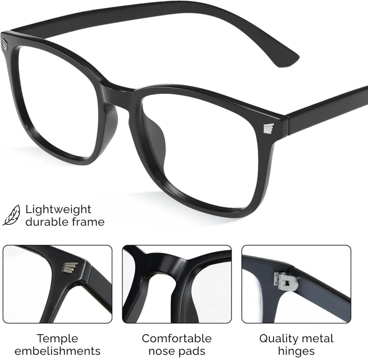 High Tech Blue Light Glasses - Advanced 99% Blue Light Blocking Computer Glasses - anti Eyestrain & UV Glare Protection