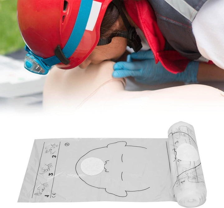 1 Roll First Responder CPR Barrier First Aid CPR Face Shield Cardiopulmonary Resuscitation Disposable Face Shield Emergency CPR Trainer