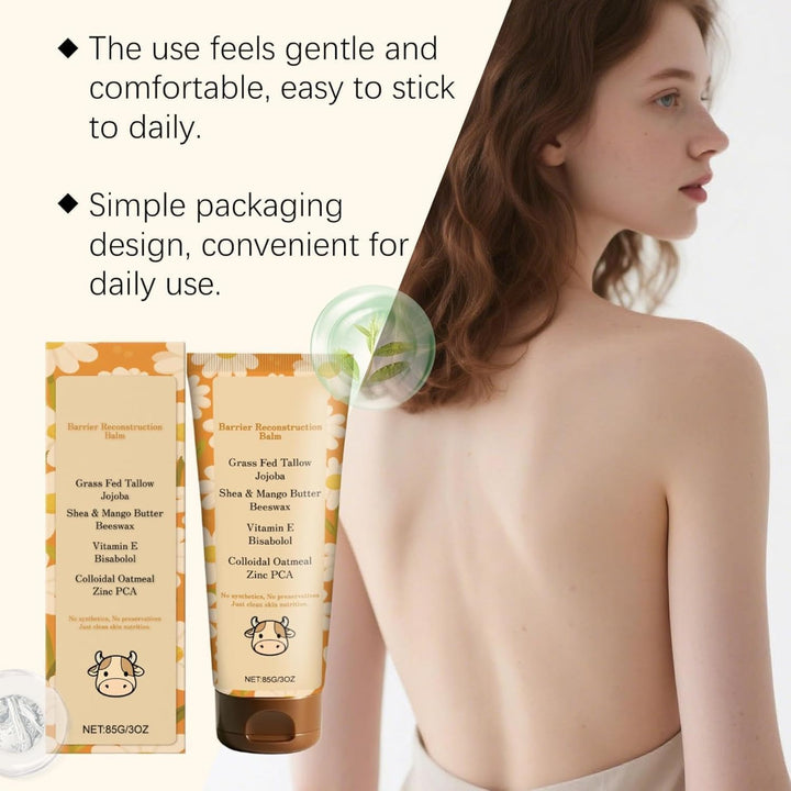 2Pcs Belano Tallow Glow Balm,Belano Tallow Barrier Reconstruction Balm,With Colloidal Oatmeal Organics Tallow,Deep Nourishment to Support Skin'S Natural Barrier