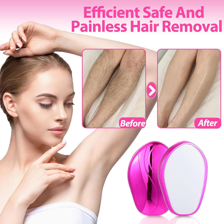 Crystal Hair Eraser,  Magic Crystal Hair Remover Stone, Nano Crystal Painless Exfoliation Hair Removal Tool Men and Women, Fast Easy Magic Crystal Hair Remover, Soft Smooth Silky Skin