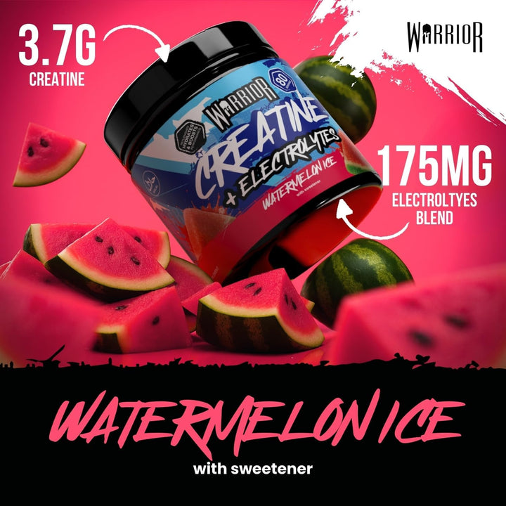 Creatine Monohydrate plus Electrolytes Powder 360G - Hydration and Performance Drink - Nutrition Shake to Promote Muscle Growth (Not Tablets, Sachet, Gummies) - 80 Servings - (Watermelon Ice)