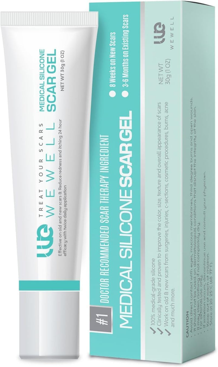 Silicone Scar Gel Removal Cream: Scar Treatment for Burns, Surgery, and Stretch Marks – Suitable for Old and New Scars – Improves Appearance on Face and Body, 30G