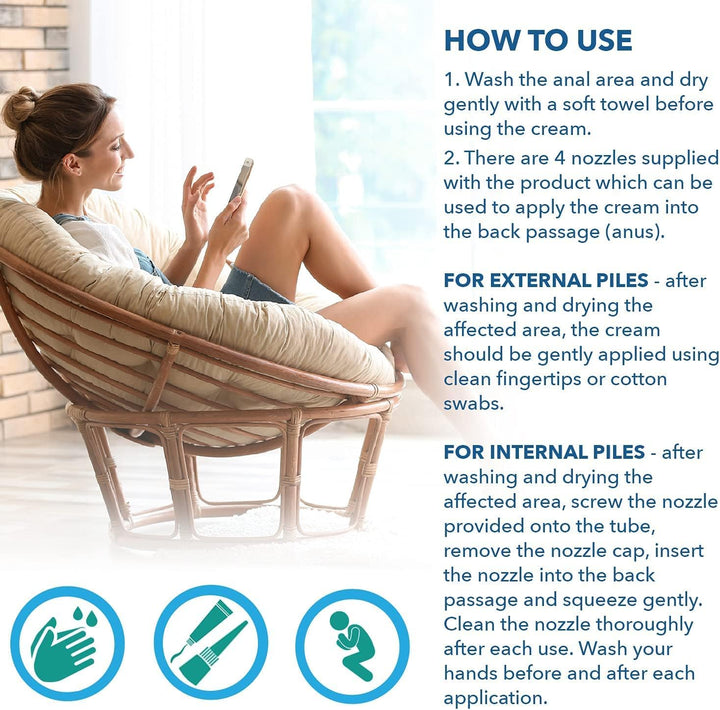 Hemorrhoids Treatment Hemorrhoid & Fissure Cream Fast Acting Hemorrhoid Cream and Healing Formula for Itching Swelling Bleeding Burning and Maximum Pain Relief 30G,1Pack