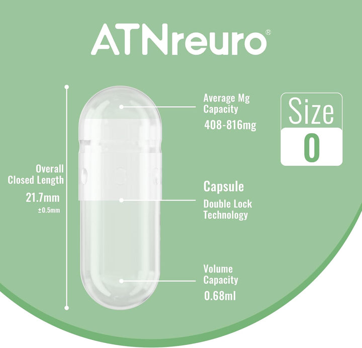 Empty Vegan Capsules with 2 Micro Spoons - 100 Count Vegetarian Capsules for Powders Supplements