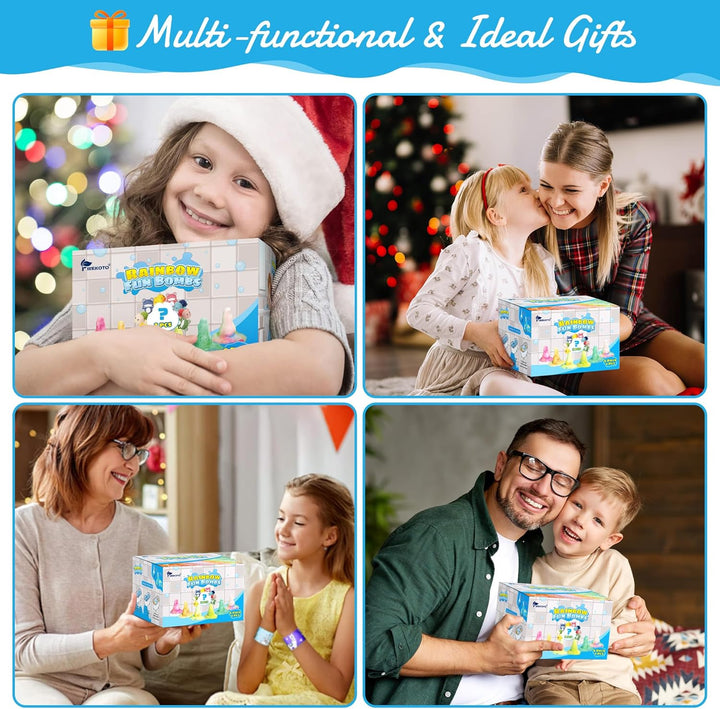 ®Kids Bath Bombs Kit - 6Pcs Bubble Bottles & 2Pcs Surprise Box Toy,Interactive Science Toys for Kids,Fun Bubble Bath Gift丨Idea Birthday Gifts for Girls Boys-8-Pack