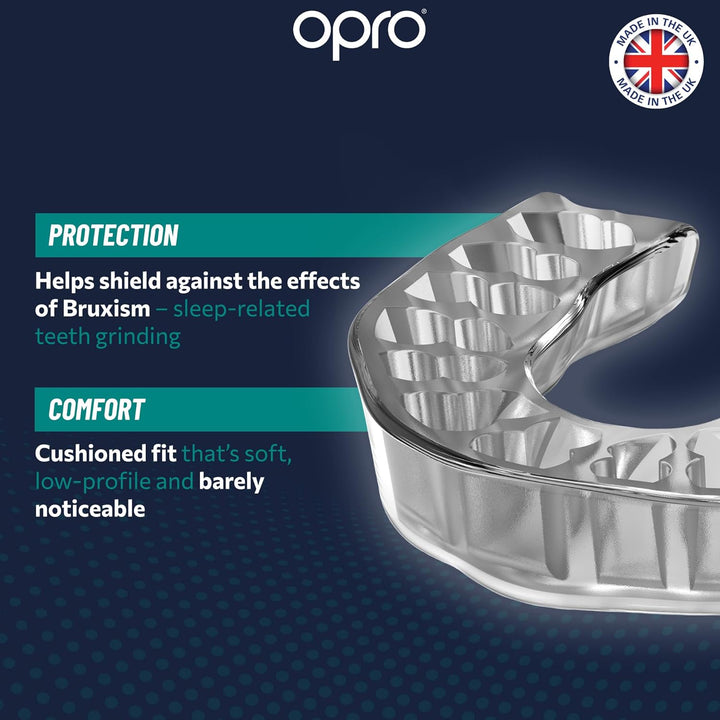 Dentist Recommended Night Guard Clenching and Grinding Teeth,Bruxism TMJ Relief. Slim Fit,Customisable Size Restful Sleep. Dental Antimicrobial Nightguard Case Included (Clear)