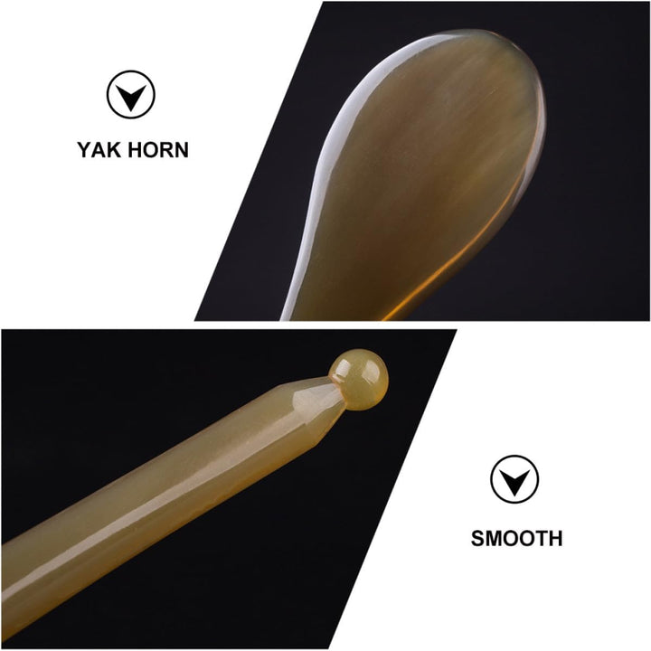 Natural Yak Horn Gua Sha Tool for Face Massage Beauty Scraping Board to Circulation Reduce Puffiness Smooth Fine Lines Suitable for Skin Care and Relaxation