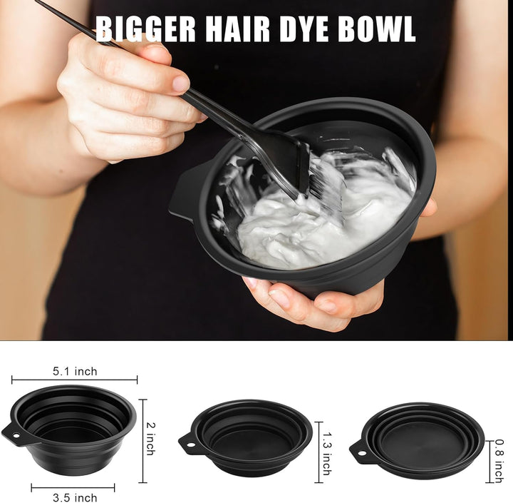 6PCS Hair Dye Kit, Colouring Tint Tool Brush Kit and Bleach Mixing Bowl Comb and Bowl Set Kit Diy Salon Professional Hairdressing & Highlighting Kit for Men Women (6PCS)