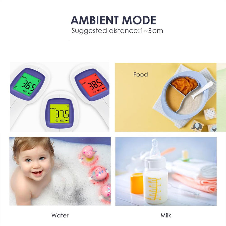 Non-Contact Infrared Forehead Thermometer for Adults and Kids | Digital Thermometer with Fever Alarm & 32 Memory Sets | Accurate Temperature Measurement for Family Use