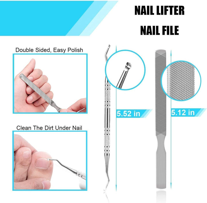 Toenail Clippers Set 7Pcs, Staineless Steel Ingrown Toenail Tool Kit, Professional Toe Nail Nippers Set for Ingrown & Thick Nail, Surgery Grade Manicure Pedicure Tool by