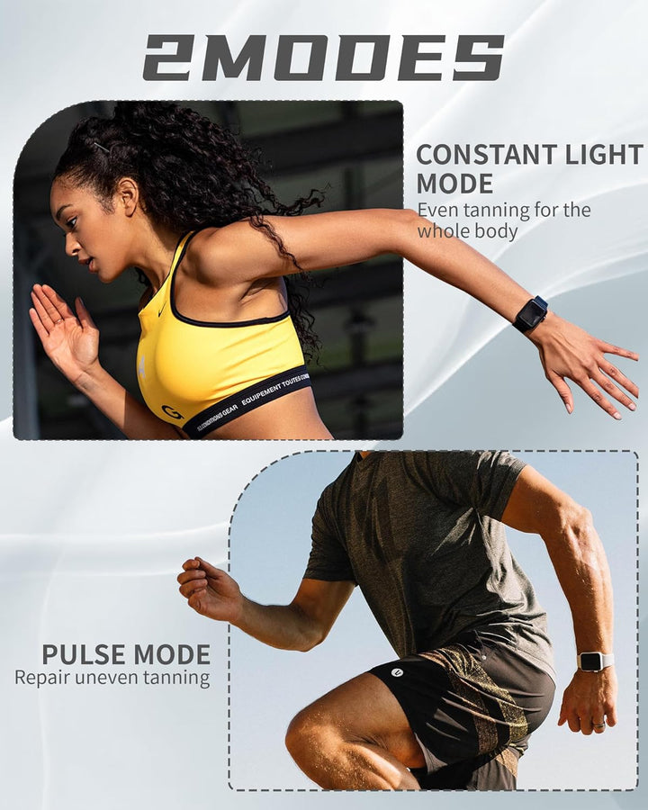 Tanning Lamp Solarium for Home, 50 W Sun Lamp, 2 Modes Constant + Pulsating, 5 Brightness Levels, Face Tanning Daylight, Black, High Density, All Skin Tones