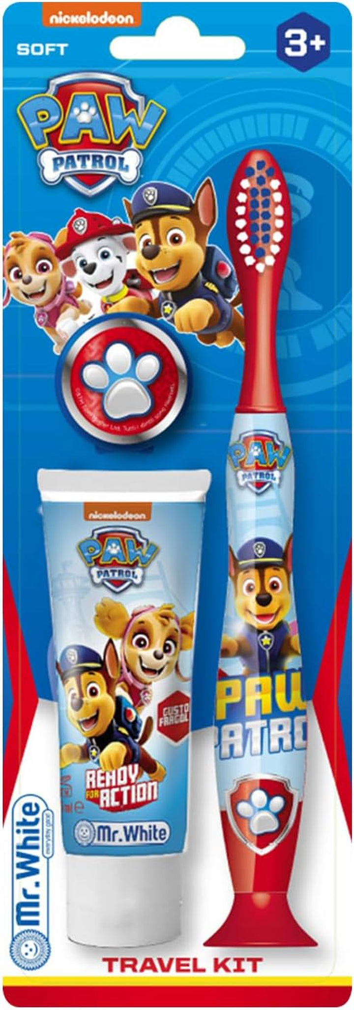 Minions Kids Toothbrush Travel Set – Includes Strawberry-Flavoured Toothpaste & Soft-Bristle Toothbrush with Suction Cup & Protective Cap | Travel-Friendly Oral Care Kit for Children Ages 3+