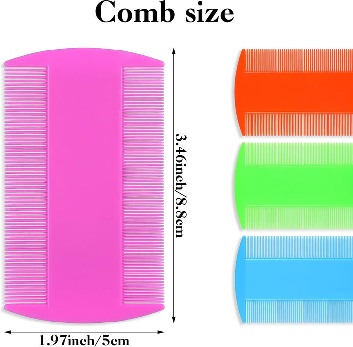 4 Pcs Lice Combs Double Sided Fine Tooth Comb Lice Comb for Dandruff Removal Thick Hair Tooth Head Nit Hair Combs for Adults Kids and Pet'S Remove Head Lice Nits Fleas(4 Colors) (Light Color)