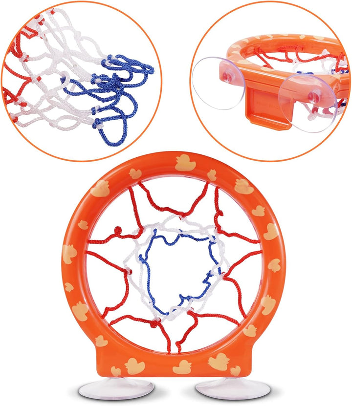 Baby Bath Toys, Bath Basketball Hoop for Baby, Bath Toys Fun Basketball Hoop & Balls Set 5 Balls Included, Bathes Toy Bathtub Basketballs Hoop with Strong Suction Cup, Fun Toddler Bathes Toy