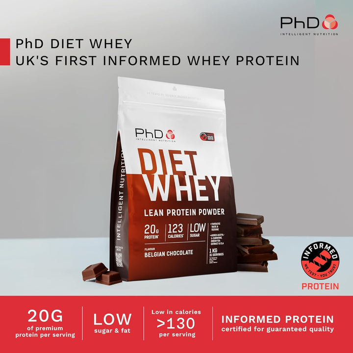Nutrition Diet Whey Lean Protein Powder | Belgian Chocolate Whey Protein Powder | 1Kg Bag