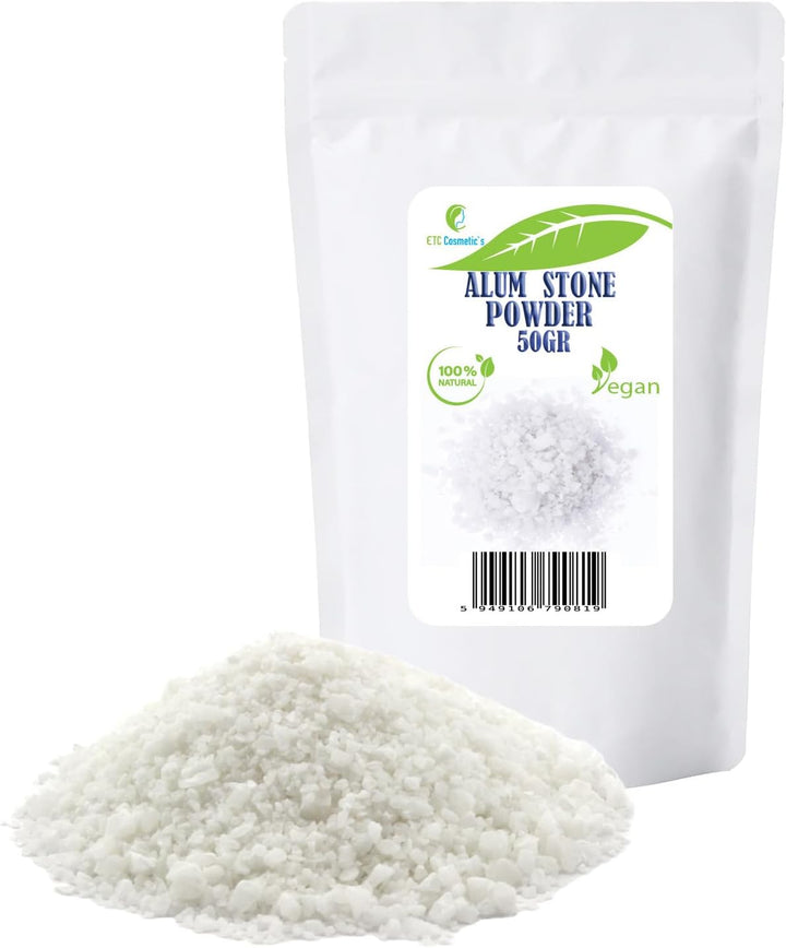 Alum Powder (Potassium Alum) – 50 Gr - 100% Natural | Ideal for Formulating Deodorants, Body Care and Aftershave Products.