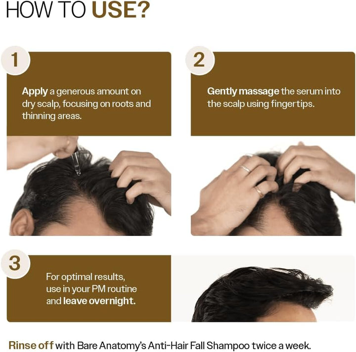 Advanced Hair Growth Serum| 3% Redensyl - 2X Better Results than Minoxidil | + 4% Anagain + 3% Baicapil | Rosemary, Biotin | Hair Growth & Hair Fall Control Serum for Women & Men | 30Ml