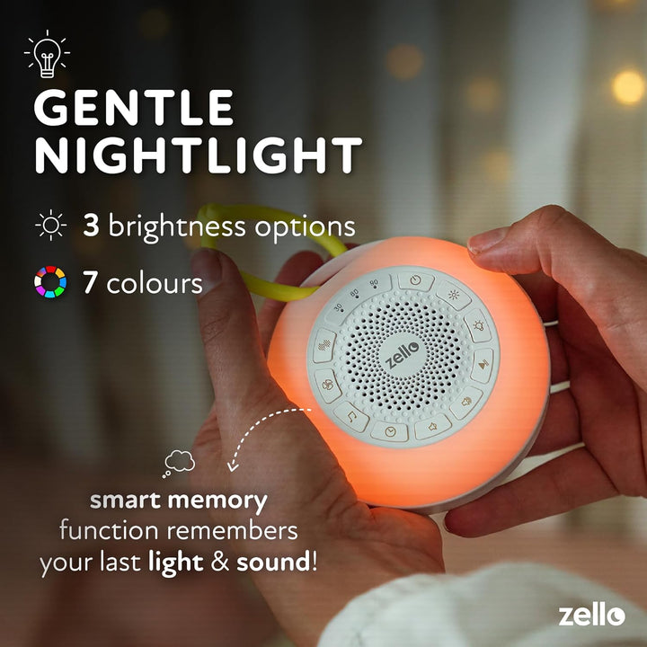 Award Winning Zello Portable Pro Max White Noise Machine Baby Sleep Aid 30 Soothing Sounds 7 Colour Night Light 55Hr Battery Memory Function Portable Sound Machine Travel Pram Pushchair Cot Nursery