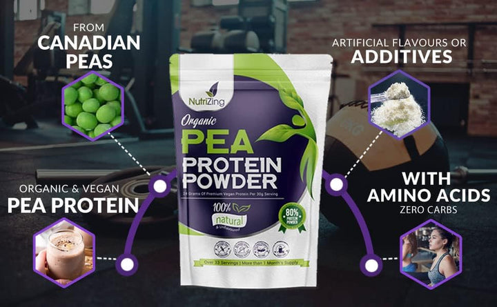 Award Winning Vegan Pea Protein Powder - Organic & Pure - Canadian Peas - No Soy, No Gluten - 1Kg Pouch - Keto & Paleo Friendly by
