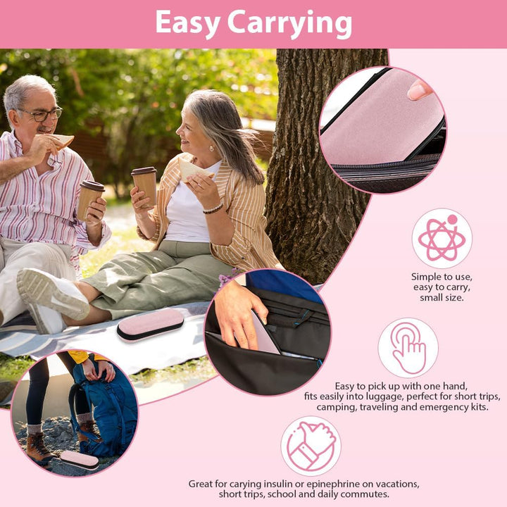 Insulin Cooler Travel Case, Medicine Cooler for Travel Insulin Case with 2 Ice Pack, Diabetic Supplies Insulin Pen Case, Diabetic Small Storage Travel Pack, Portable Insulin Travel Case