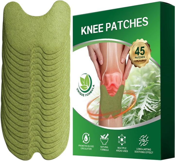 Knee Pain Relief Patches,Pain Relief Patches,45Pcs Wormwood Knee Patches for Pain Relief Herbal Knee Heat Pads for Arthritis Joint & Muscle Soreness Fast Acting Herbal Pain Relief Knee Plasters
