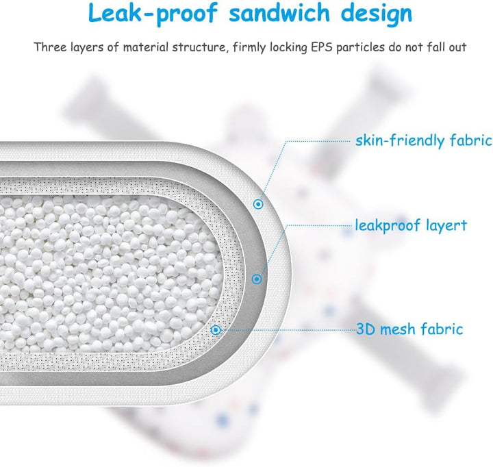 Newborn Baby Bath Seat Support and Pad - Non Slip Bathtub Net, Adjustable Cushion for 0-3 Years