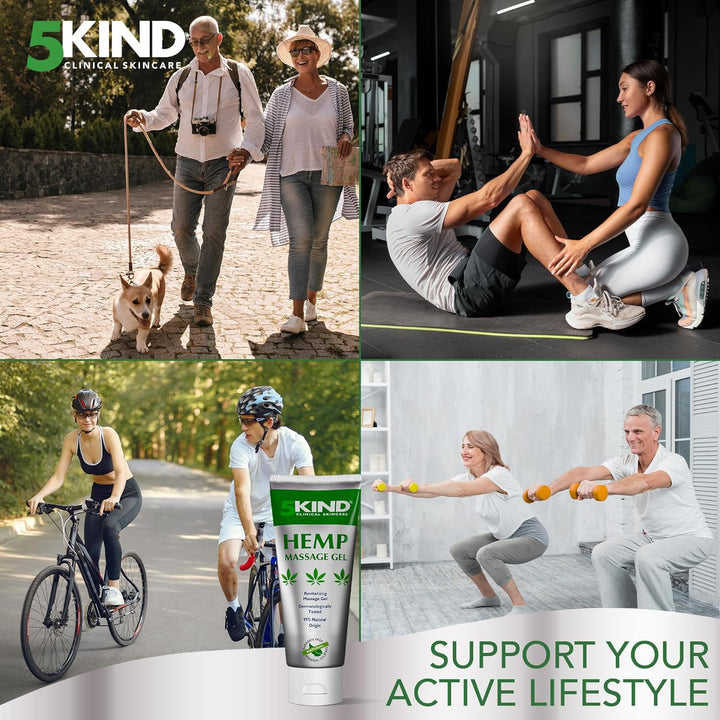 Hemp Active Gel 100Ml - High Strength Formula - Natural Hemp Massage Gel for Back, Muscles, Feet, Knees, Neck & Shoulders - Muscle Rub Rich in Natural Extracts