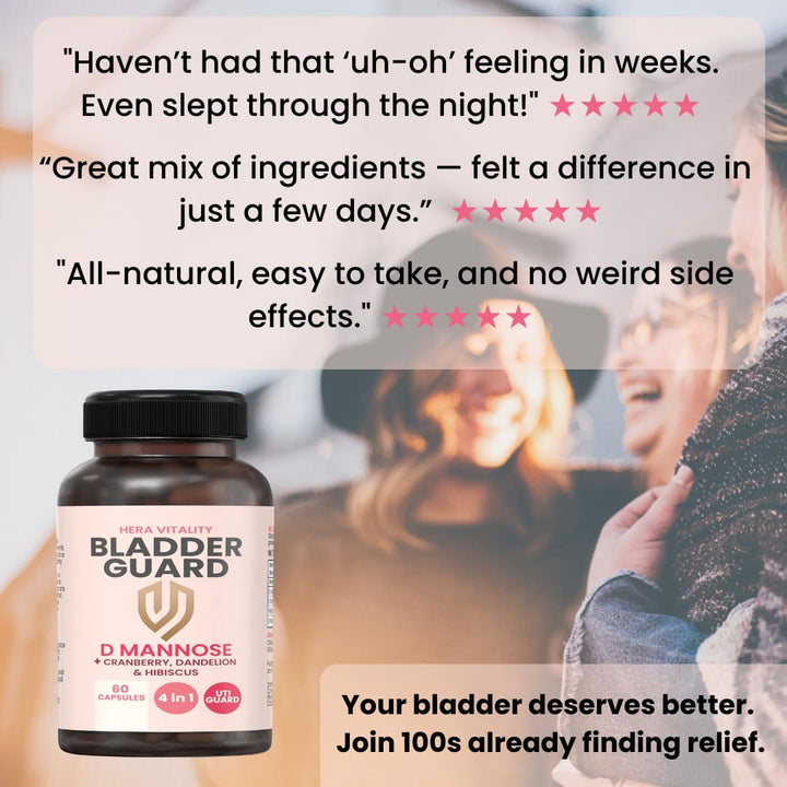 D-Mannose Bladder & UTI Support – Urinary Tract Cleanse with Cranberry, Hibiscus & Dandelion – Natural Cystitis Relief & Bladder Control Supplement – 2 Month Supply | Vegan, Uk-Made Capsules