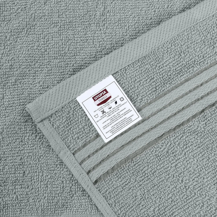 - 12 Pack Luxury Wash Cloths Set (30 X 30 CM) 100% Cotton Ring Spun, Highly Absorbent and Soft Feel Washcloths for Bathroom, Spa, Gym, and Face Towel (Cool Grey)