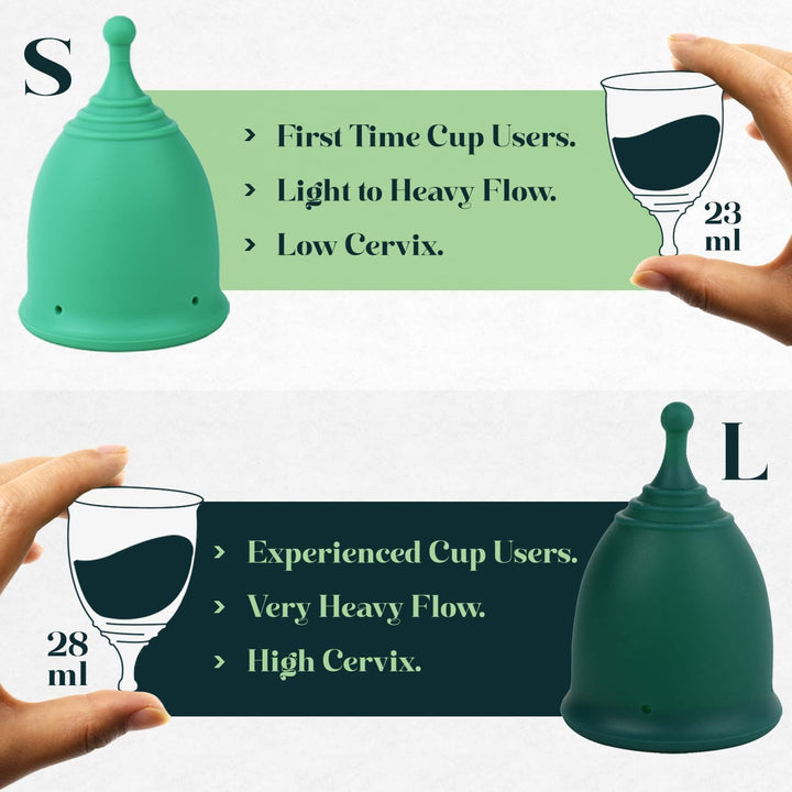 Menstrual Cup and Steam Sterilizer for Beginners Kit, Set of 2 Period Cups (Small & Large), Electric Steam Sterilizer and Easy to Use Manual Heavy Flow, Tampons, Pads & Disc Alternative