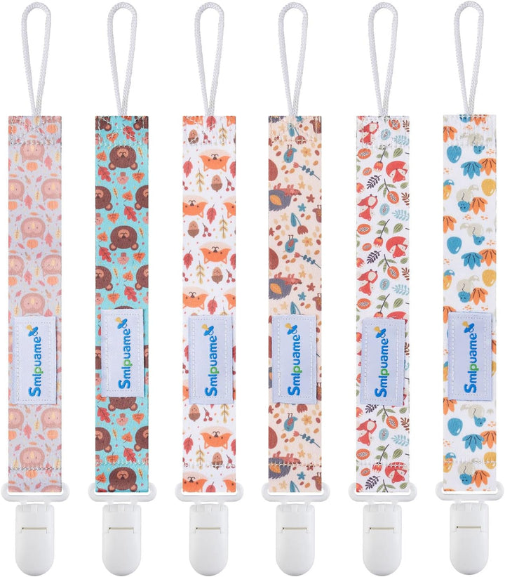 Dummy Clips Girl,6 Pack BPA Free Soother Chain,Pacifier Holder Clips for Teether Toy,Baby Dummy Strap Clip Universal Design Fit All Pacifiers Baby Teething Toys,Newborn Baby Shower(Fruit)