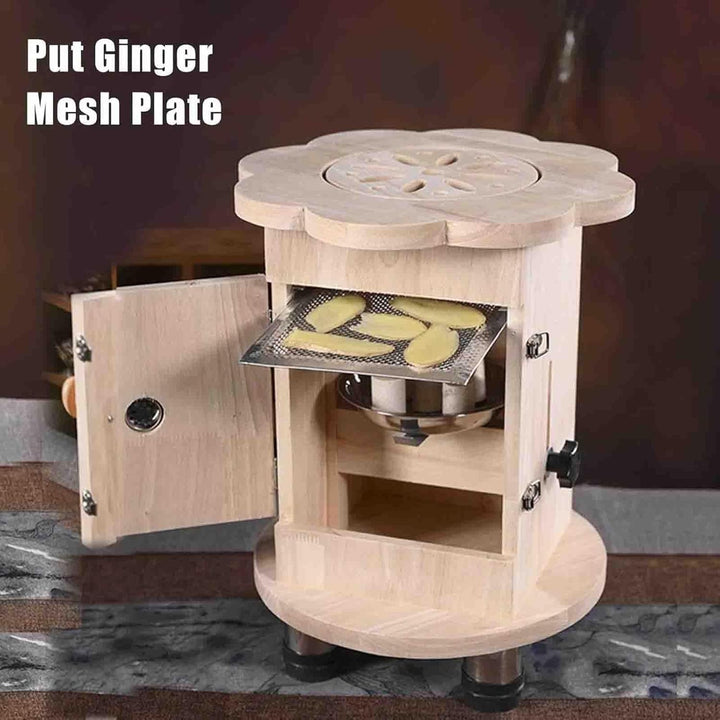 Smokeless Moxibustion Sit Chair, Heavy Duty Wooden Heating Moxibustion Stool, Adjustable Temperature, Load 150Kg / 330Lbs(S)