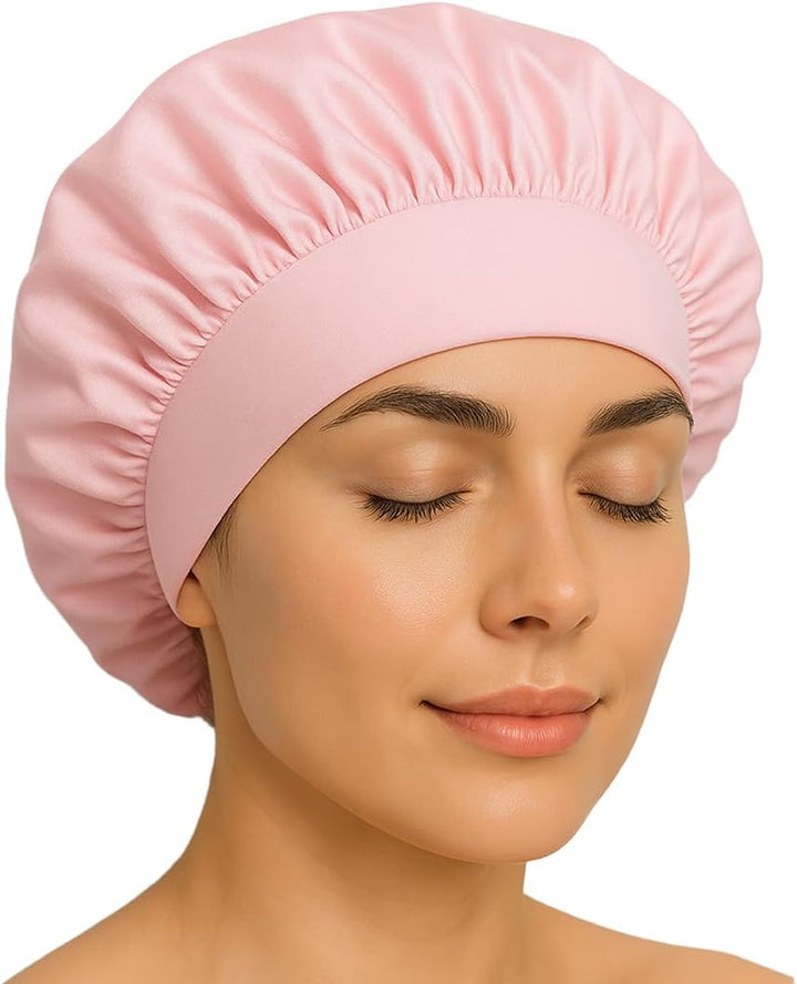 Satin Bonnet, Silk Bonnet for Sleeping, Night Hair Sleeping Caps with Wide Elastic Band, Satin Cap Is Suitable for Long and Curly Hair