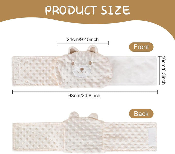 Infant Abdominal Band, Microwaveable, Red Bean Heating Liner, Machine Washable, Adjustable Velcro, Beige, for the Relief of Infant Abdominal Pain, Colic, Abdominal Distension, Soothing Babies