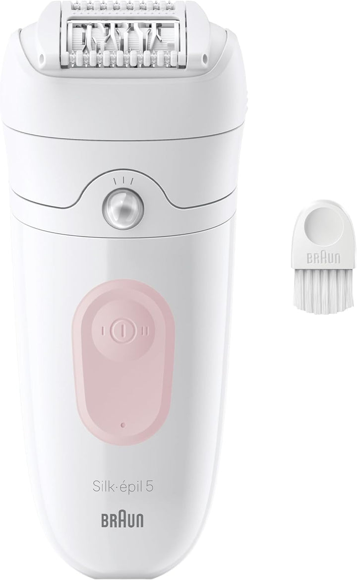 Silk-Épil 5, Epilator for Easy Hair Removal, Wet & Dry, Lasting Smooth Skin, 5-000, White/Flamingo with EU Plug