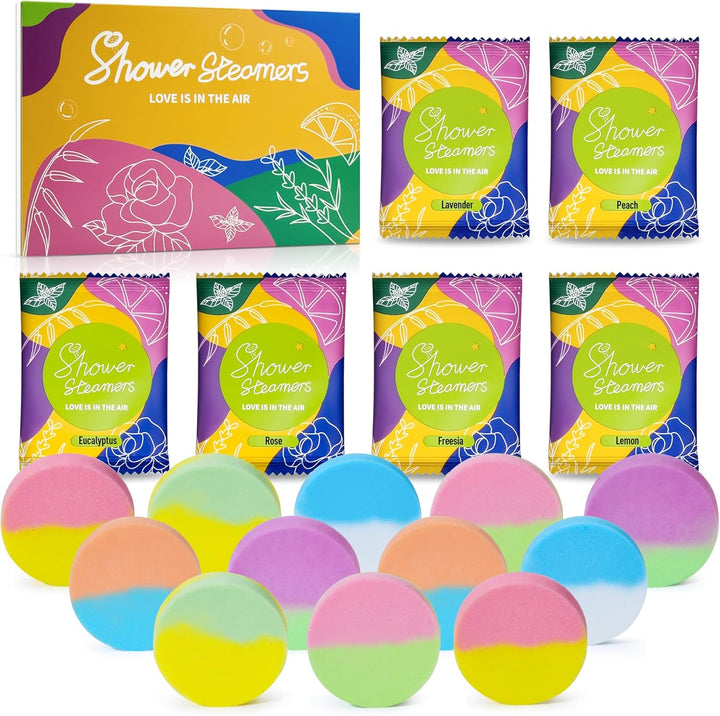 Bulk Shower Steamers Aromatherapy – Self Care Gift Set with 8PCS Unique Scented Shower Bombs. Natural Organic Melts for Women Mother'S Day, Shower Fizzies for Bathroom Relaxing and Moisturizing Spa