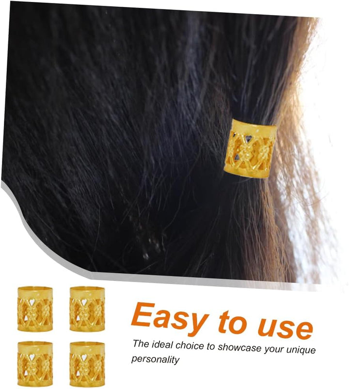 Hair Cuffs, 60PCS Gold Hair Accessory, Braid Accessories, Braid Clips, Aluminium Braids Locks, for Decorate Hairstyle ﻿