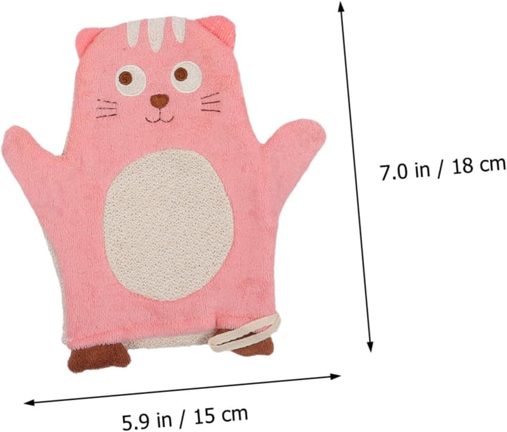 3Pcs Bathing Mitt Cartoon Cotton Shower Washcloths Bath Scrubber Soft for Fun Bath Essentials