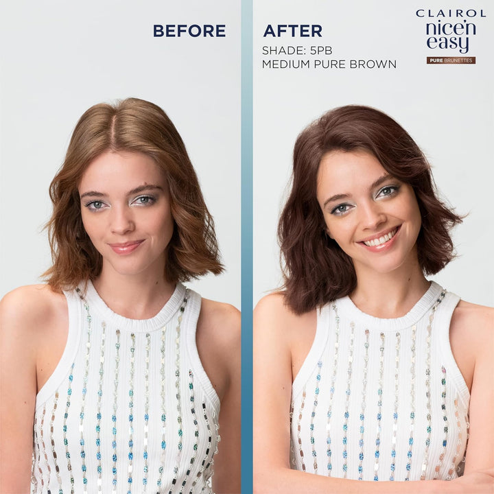 Nice N’ Easy Pure Brunettes Hair Colour | Pure and Rich Brown Tones | Smooth, Natural Hair Colour | with Pre-Colour Serum | 100% Grey Coverage | 6.5PB Lightest Latte Brown| Permanent Hair Dye
