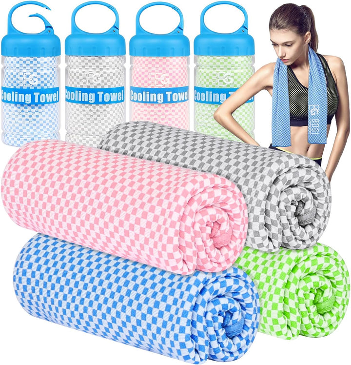 Cooling Towel, Cooling Towels for Neck(100X30 Cm) Ice Towel Cooling Towel, Soft Breathable Sweat Towel for Men & Women,Stay Cool for Yoga, Sport, Gym, Workout, Camping & More Activities | Pink