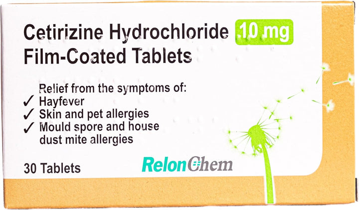 Hayfever Allergy Relief Cetirizine 10Mg 30 Tablets
