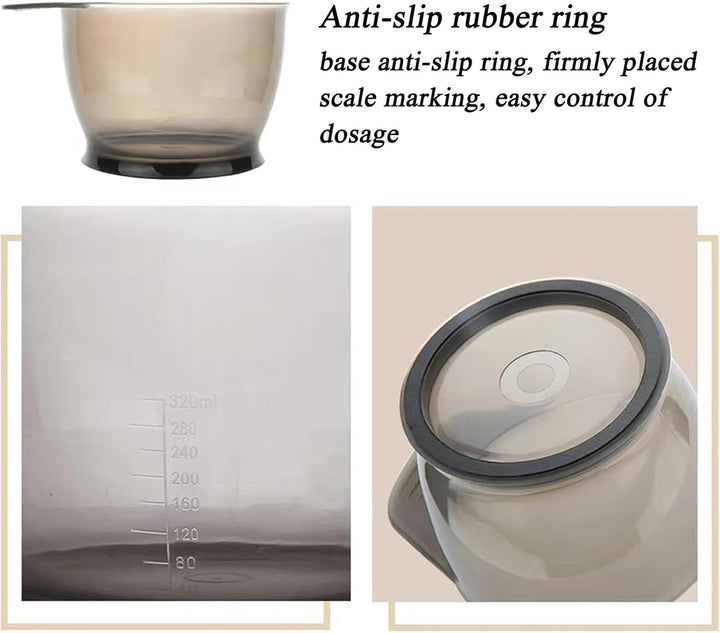 Hair Dye Bowl and Brush Kit - Hair Dying Tools Kit, 5 Pcs Tools for Hair Colouring DIY Salon Hair Coloring Bleaching Tools, Including Dye Bowl, Dye Brush, Double-Sided Brush, Mixing Rod, Ear Cover