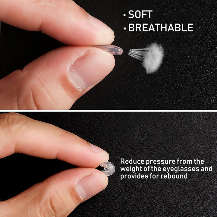 30 Pairs Eyeglass Repair Kit,Soft Silicone Glasses Nose Pads Screw-In Glasses Nose Pads with Screws Screwdriver Tweezers Cleaning Cloth