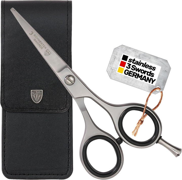 – Professional Nostril Nose and Ear Hair Scissors, Stainless Steel, Straight Rounded Blade with Black Case