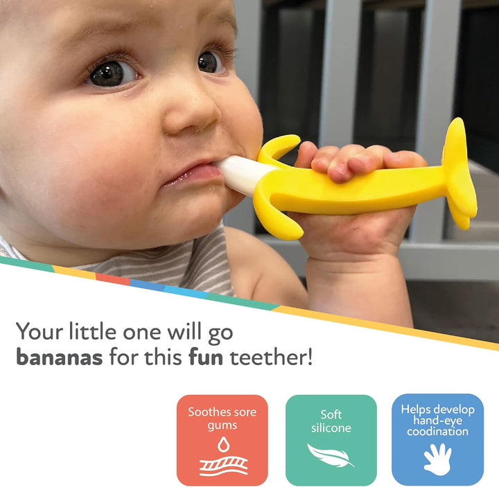 Banana Soothing Teether Easy Grip Bpa-Free Suitable from 3 Months Plus, One Size